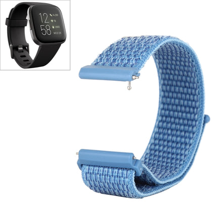 For Fitbit Versa / Versa 2 Nylon Watchband with Hook and Loop Fastener(Blue)-garmade.com