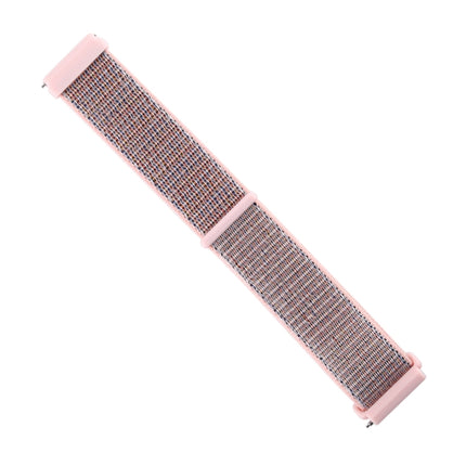 For Fitbit Versa / Versa 2 Nylon Watchband with Hook and Loop Fastener(Pink)-garmade.com
