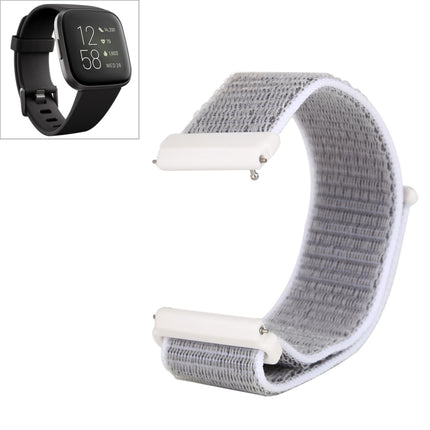 For Fitbit Versa / Versa 2 Nylon Watchband with Hook and Loop Fastener(Grey)-garmade.com