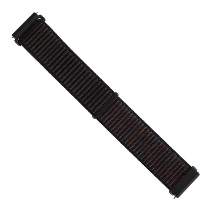 For Fitbit Versa / Versa 2 Nylon Watchband with Hook and Loop Fastener(Black Brown)-garmade.com