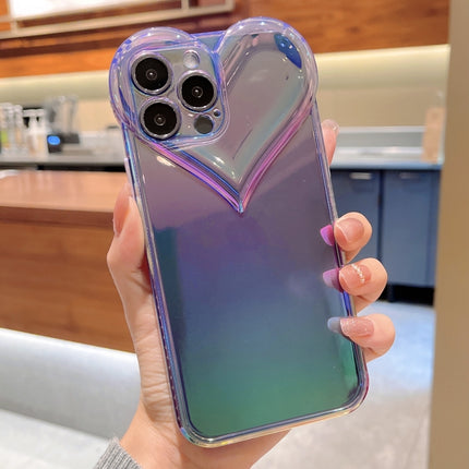 Love-heart Colorful TPU Phone Protective Case For iPhone 13 mini(Purple)-garmade.com