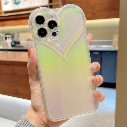 Love-heart Colorful TPU Phone Protective Case For iPhone 13 mini(Yellow Pink)-garmade.com