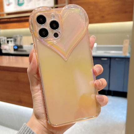 Love-heart Colorful TPU Phone Protective Case For iPhone 13 mini(Yellow)-garmade.com