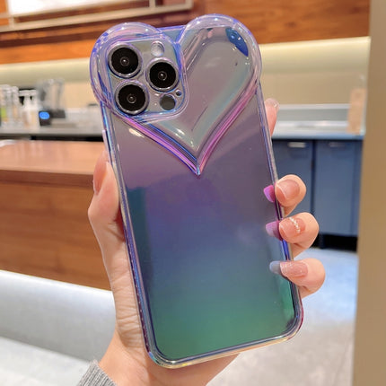 Love-heart Colorful TPU Phone Protective Case For iPhone 13 Pro(Purple)-garmade.com