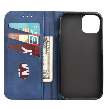 Skin Feel Splicing Leather Phone Case For iPhone 13 Pro(Blue)-garmade.com