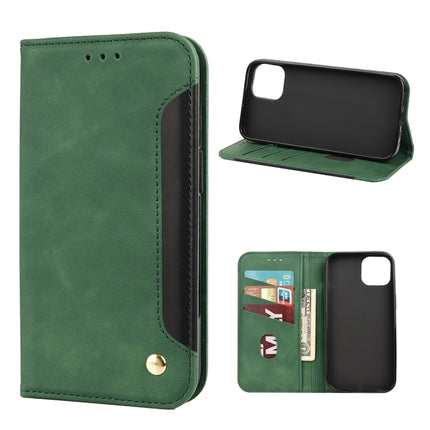 Skin Feel Splicing Leather Phone Case For iPhone 13 Pro(Green)-garmade.com