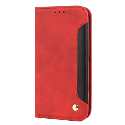 Skin Feel Splicing Leather Phone Case For iPhone 13 mini(Red)-garmade.com