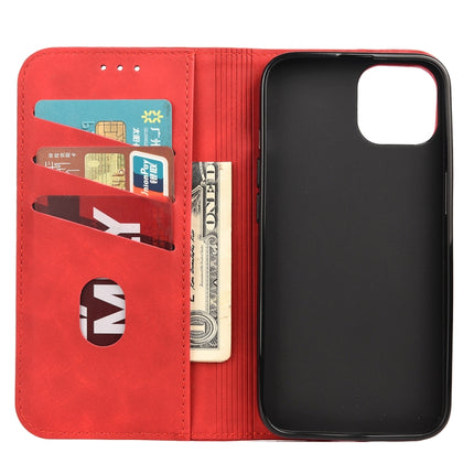 Skin Feel Splicing Leather Phone Case For iPhone 13 mini(Red)-garmade.com