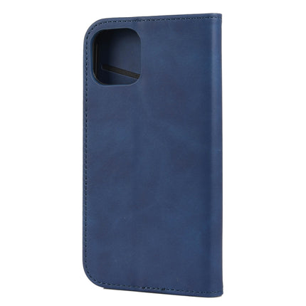 Skin Feel Splicing Leather Phone Case For iPhone 13 mini(Blue)-garmade.com