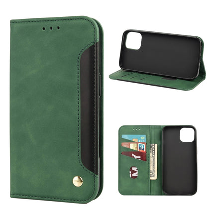 Skin Feel Splicing Leather Phone Case For iPhone 13 mini(Green)-garmade.com