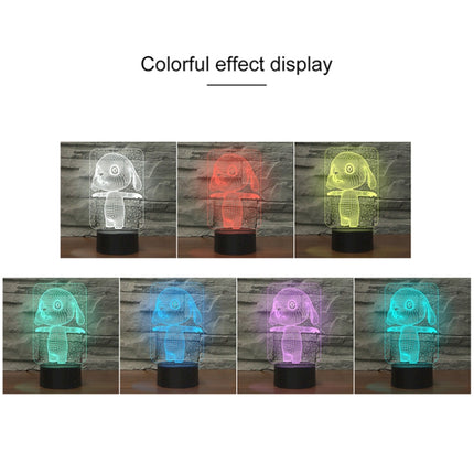 Black Base Creative 3D LED Decorative Night Light,16 Color Remote Control, Pattern:Cute Dog 6-garmade.com