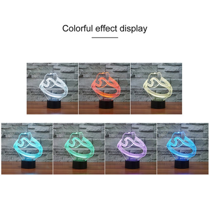 Black Base Creative 3D LED Decorative Night Light,16 Color Remote Control, Pattern:Diamond Ring-garmade.com