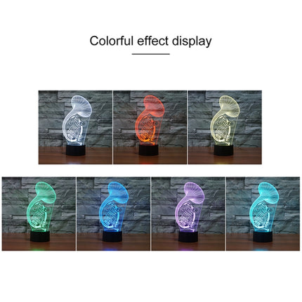 Black Base Creative 3D LED Decorative Night Light,16 Color Remote Control, Pattern:Saxophone-garmade.com