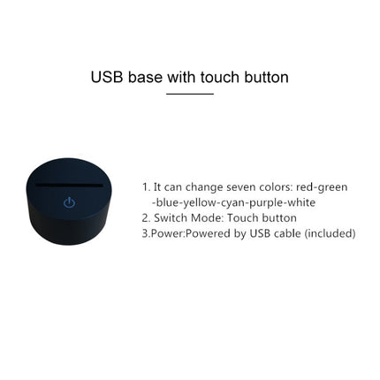 Black Base Creative 3D LED Decorative Night Light, USB with Touch Button Version, Pattern:Wine Barrel-garmade.com