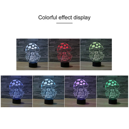 Black Base Creative 3D LED Decorative Night Light, USB with Touch Button Version, Pattern:Mushroom 2-garmade.com