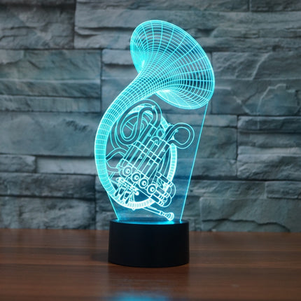 Black Base Creative 3D LED Decorative Night Light, USB with Touch Button Version, Pattern:Saxophone-garmade.com