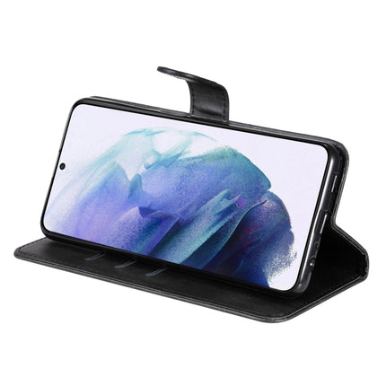 For Samsung Galaxy S22+ 5G Calf Texture Zipper Horizontal Flip Leather Phone Case(Black)-garmade.com