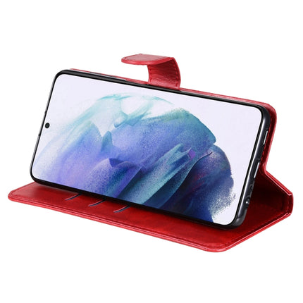 For Samsung Galaxy S22+ 5G Calf Texture Zipper Horizontal Flip Leather Phone Case(Red)-garmade.com