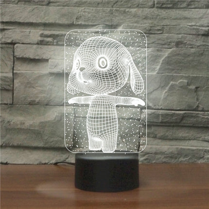 Black Base Creative 3D LED Decorative Night Light, Powered by USB and Battery, Pattern:Cute Dog 6-garmade.com