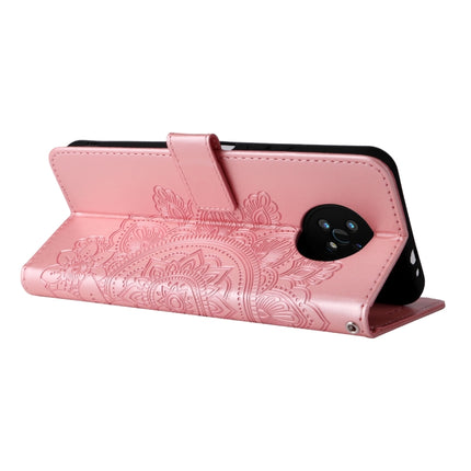 For Nokia G50 7-petal Flowers Embossed Flip Leather Phone Case with Holder & Card Slots(Rose Gold)-garmade.com