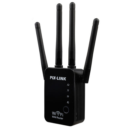 Wireless Smart WiFi Router Repeater with 4 WiFi Antennas, Plug Specification:EU Plug(Black)-garmade.com