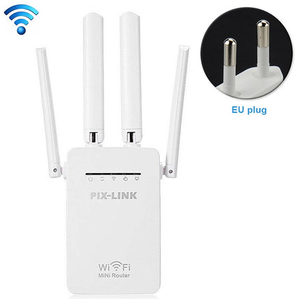Wireless Smart WiFi Router Repeater with 4 WiFi Antennas, Plug Specification:EU Plug(White)-garmade.com