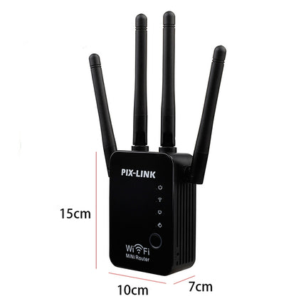 Wireless Smart WiFi Router Repeater with 4 WiFi Antennas, Plug Specification:EU Plug(White)-garmade.com