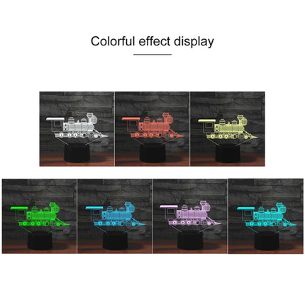 Black Base Creative 3D LED Decorative Night Light, Rechargeable with Touch Button, Pattern:locomotive 2-garmade.com