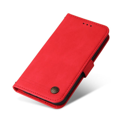 For Samsung Galaxy S22 Skin Feel Life Tree Metal Button Horizontal Flip Leather Phone Case(Red)-garmade.com