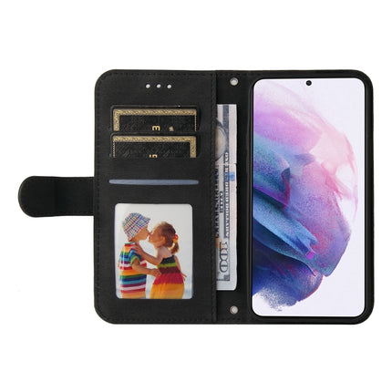 For Samsung Galaxy S22 Skin Feel Life Tree Metal Button Horizontal Flip Leather Phone Case(Black)-garmade.com