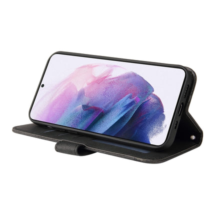 For Samsung Galaxy S22 Skin Feel Life Tree Metal Button Horizontal Flip Leather Phone Case(Black)-garmade.com