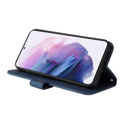 For Samsung Galaxy S22 Skin Feel Life Tree Metal Button Horizontal Flip Leather Phone Case(Blue)-garmade.com