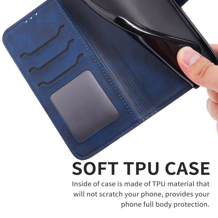 For Samsung Galaxy S22+ 5G Embossed Happy Cat Pattern Horizontal Flip Leather Phone Case(Blue)-garmade.com