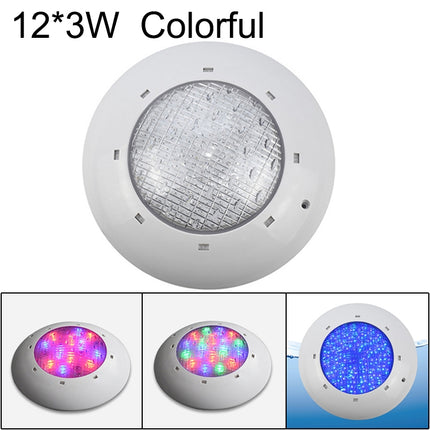 12x3W ABS Plastic Swimming Pool Wall Lamp Underwater Light(Colorful)-garmade.com