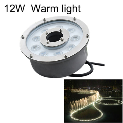 12W Landscape Ring LED Aluminum Alloy Underwater Fountain Light(Warm Light)-garmade.com