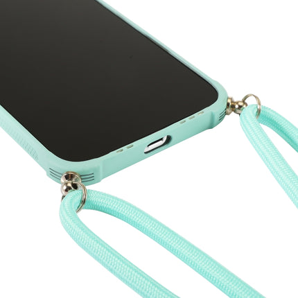 Macaron Color Phone Case with Lanyard For iPhone 13 Pro(Purple)-garmade.com
