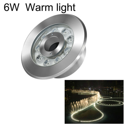 6W Landscape Ring LED Stainless Steel Underwater Fountain Light(Warm Light)-garmade.com