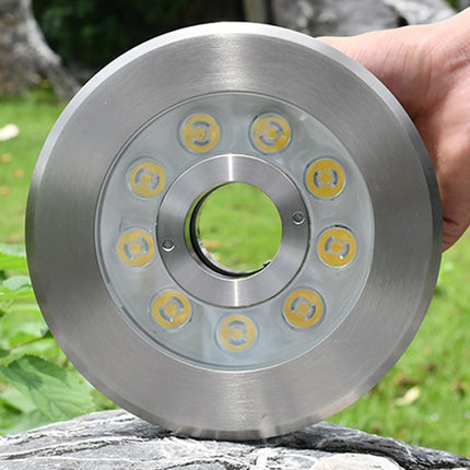 18W Landscape Ring LED Stainless Steel Underwater Fountain Light(White Light)-garmade.com