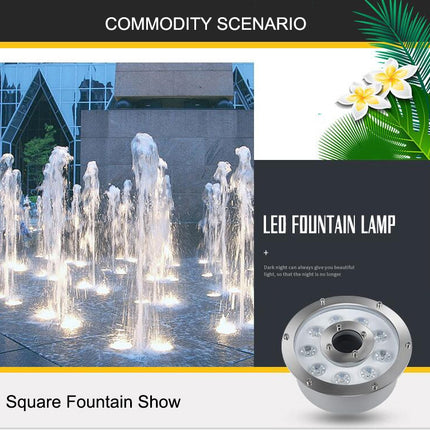 24W Landscape Ring LED Stainless Steel Underwater Fountain Light(White Light)-garmade.com