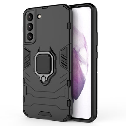 For Samsung Galaxy S22+ 5G PC + TPU Shockproof Protective Phone Case with Magnetic Ring Holder(Black)-garmade.com