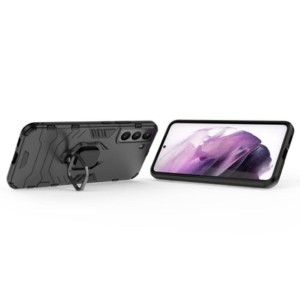 For Samsung Galaxy S22+ 5G PC + TPU Shockproof Protective Phone Case with Magnetic Ring Holder(Black)-garmade.com