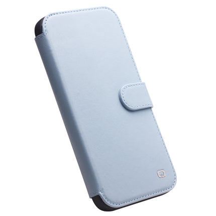 QIALINO Magnetic Buckle Phone Leather Case with Card Slot For iPhone 13 Pro(Sierra Blue)-garmade.com