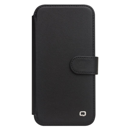 QIALINO Magnetic Buckle Phone Leather Case with Card Slot For iPhone 13 mini(Black)-garmade.com