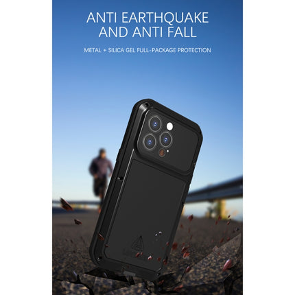 LOVE MEI Metal Shockproof Waterproof Dustproof Protective Phone Case For iPhone 13 Pro(Red)-garmade.com