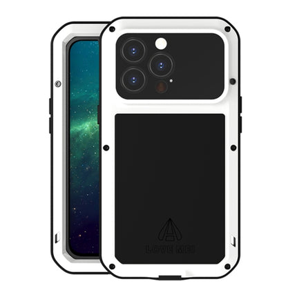 LOVE MEI Metal Shockproof Waterproof Dustproof Protective Phone Case For iPhone 13 Pro(White)-garmade.com