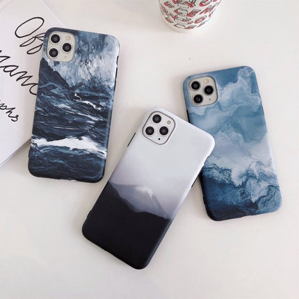 Natural Landscape Pattern IMD Workmanship TPU Phone Case For iPhone 13 mini(Mountain)-garmade.com