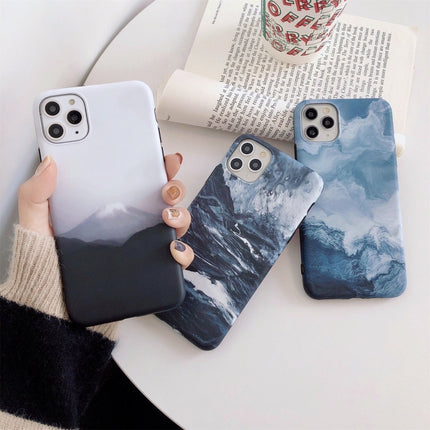 Natural Landscape Pattern IMD Workmanship TPU Phone Case For iPhone 13 Pro(Mountain)-garmade.com