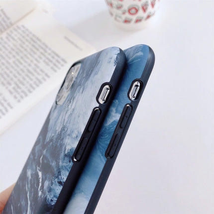 Natural Landscape Pattern IMD Workmanship TPU Phone Case For iPhone 13 Pro(Sea Wave)-garmade.com