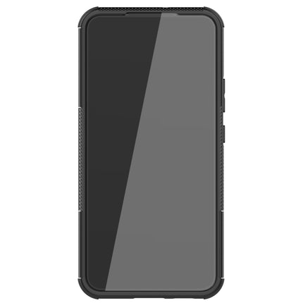 For Samsung Galaxy S22+ 5G Tire Texture Shockproof TPU+PC Phone Case with Holder(Black)-garmade.com