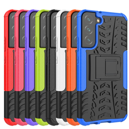 For Samsung Galaxy S22+ 5G Tire Texture Shockproof TPU+PC Phone Case with Holder(Purple)-garmade.com